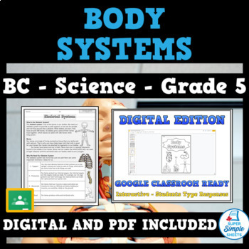 Preview of BC Grade 5 Science - Body Systems - UPDATED (2023) - GOOGLE/PDF