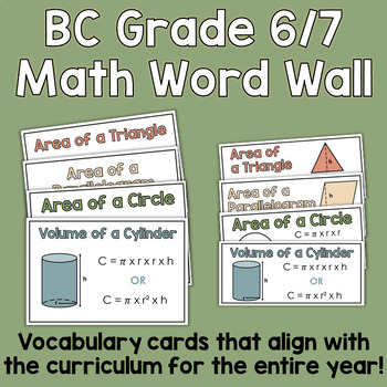 Preview of BC Grade 6/7 Math Word Wall