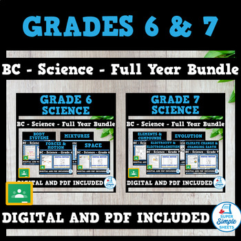 Preview of BC - Grades 6 & 7 Science - FULL YEAR BUNDLE - UPDATED