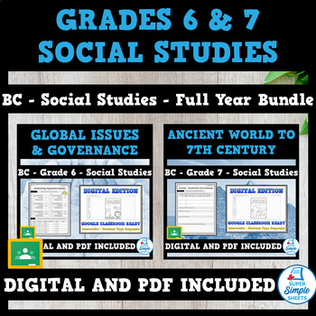 Preview of BC - Grade 6 & 7 Social Studies - FULL YEAR BUNDLE