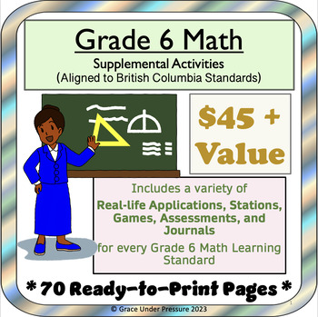 Preview of BC Grade 6 Math Activities, Tasks, & Games: Full-Year 70 Page Printable Resource