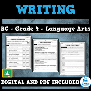 Preview of BC Language Arts ELA - Grade 4 - Writing