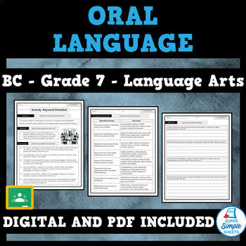 Preview of BC Language Arts ELA - Grade 7 - Oral Language