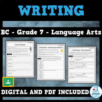 Preview of BC Language Arts ELA - Grade 7 - Writing