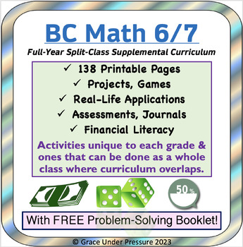 Preview of BC Math 6/7 : Full Year Split-Grade Math Curriculum: Worksheets, Projects, Games