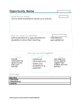 Preview of BC Math & ELA Distance Learning Planning Template