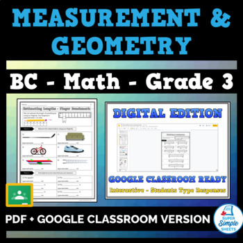 Preview of BC - Math - Grade 3 - Measurement and Geometry - GOOGLE + PDF!