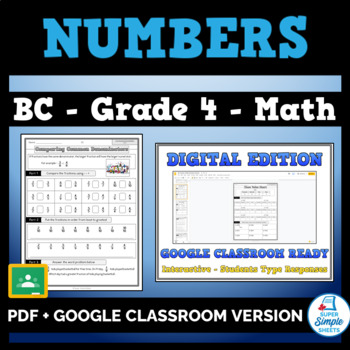 Preview of BC - Math - Grade 4 - Numbers Strand - GOOGLE AND PDF