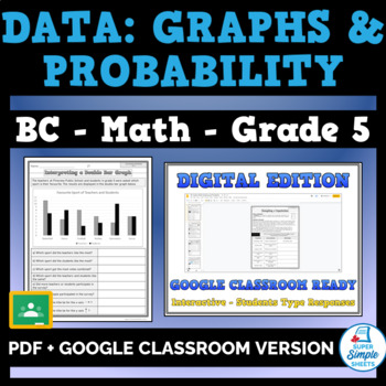 Preview of BC - Math - Grade 5 - Graphing and Probability Strand - GOOGLE AND PDF
