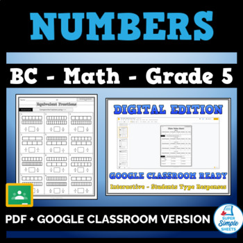 Preview of BC - Math - Grade 5 - Numbers Strand - GOOGLE AND PDF