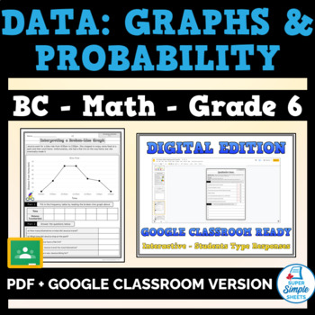 Preview of BC - Math - Grade 6 - Graphing and Probability Strand - GOOGLE AND PDF