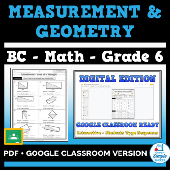 Preview of BC - Math - Grade 6 - Measurement and Geometry Strand - GOOGLE AND PDF