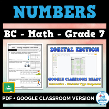 Preview of BC - Math - Grade 7 - Numbers Strand - GOOGLE AND PDF