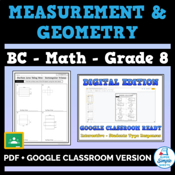Preview of BC - Math - Grade 8 - Measurement and Geometry Strand - GOOGLE AND PDF