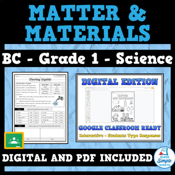 Preview of BC Science - Grade 1 - Matter and Materials