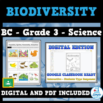 Preview of BC Science - Grade 3 - Biodiversity - UPDATED!