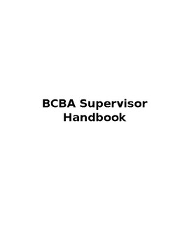 Preview of BCBA (AGENCY) Handbook TEMPLATE