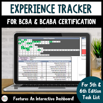 Preview of BCBA, BCaBA Hours Tracker | 5th & 6th Edition Task List (for Google Sheets)