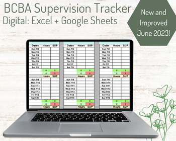 Preview of BCBA_BCaBA Supervision Tracker - Hours Tracker Template_ABA