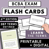 BCBA Exam Flash Cards | 6th Edition | Digital + Printable 