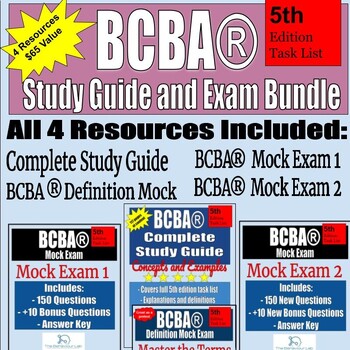 Preview of BCBA Exam Study Bundle | Study Guide | 3 Mock Exams | 5th Edition Task List