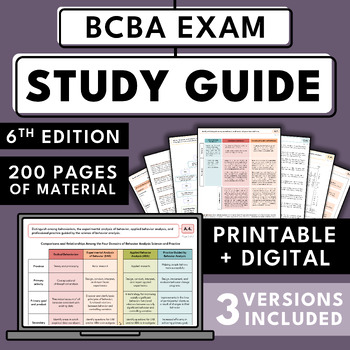 Preview of BCBA Exam Study Guide | 6th Edition 2024 | ABA Behavior Analysis Certification