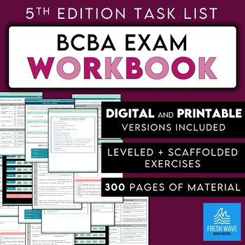Preview of BCBA Exam Study Workbook | Digital + Printable | Behavior Tech Test Prep