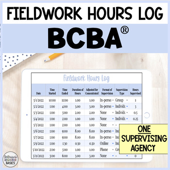 Preview of BCBA® Fieldwork Tracker - Supervision Hours Log - 5th Edition - ONE Supervisor