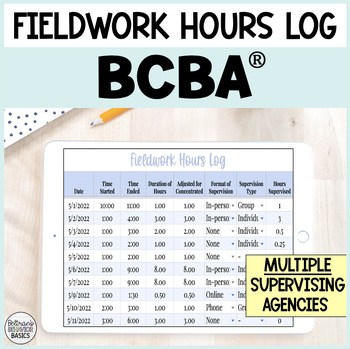 Preview of BCBA® Fieldwork Tracker - Supervision Hours Log ABA - MULTIPLE Supervisors
