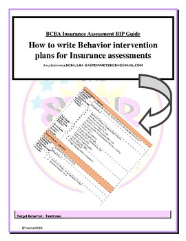 Preview of BCBA GUIDE to create Insurance behavior plans for assessments