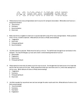 Preview of BCBA Mini Mock Questions for Task list 5 A-2