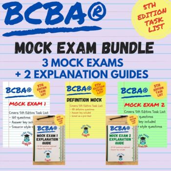 Preview of BCBA Mock Exam Bundle |  3 Exams + 2 Explanation Guides | 5th Edition Task List