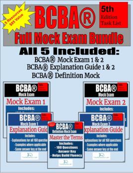 Preview of 5th Edition BCBA Mock Exam Bundle | Explanation Guides | Definition Mock