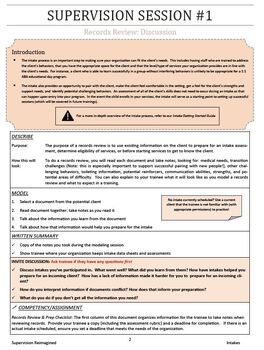Preview of BCBA Supervision Lesson Plan: Intake Process