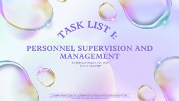Preview of BCBA Task List I Personnel Supervision and Management