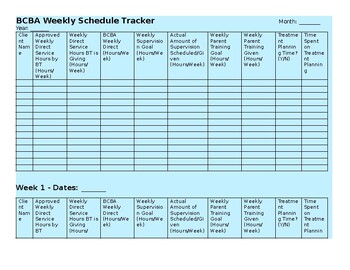Preview of BCBA Weekly Schedule Organizer - 11pg Editable Template