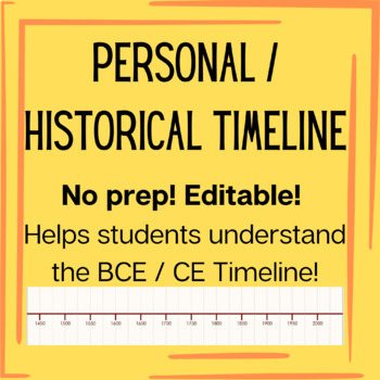 Preview of BCE/CE Personal and Historical Timeline Activity + Rubric