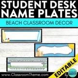 BEACH OCEAN Classroom Decor STUDENT DESK NAME PLATES edita