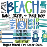 BEACH Theme NAME LOCKER & TABLE TAGS Classroom Decor