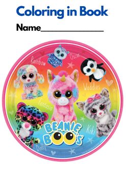 Preview of BEANIE BOOS, COLORING in Book (20 pages), US spelling