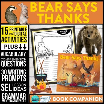 Preview of BEAR SAYS THANKS activities READING COMPREHENSION - Book Companion read aloud