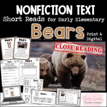 Preview of BEARS Nonfiction CLOSE READING Print & Digital Pack