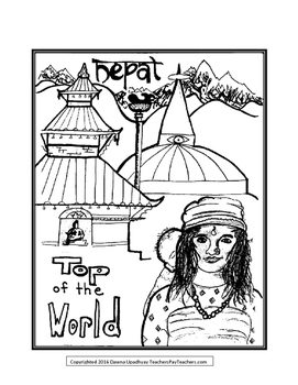 Detailed Nepal Coloring Page