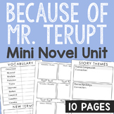 BECAUSE OF MR. TERUPT Novel Unit Study | Book Report Proje