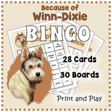 BECAUSE OF WINN-DIXIE BINGO GAME - Fun Novel Study and Voc