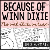 BECAUSE OF WINN DIXIE Novel Study Unit | Book Report Proje