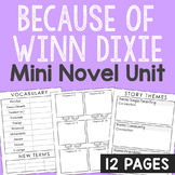 BECAUSE OF WINN DIXIE Novel Unit Study | Book Report Proje