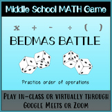 BEDMAS Battle - Dice Game for Middle School (In-Person or 