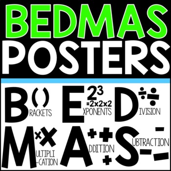 BEDMAS - Order of Operations - Posters
