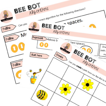 Preview of BEE BOT ALGORITHMS - Seesaw Task Cards
